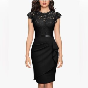 NWT Amazon Miusol Black Lace‎ Dress - Size S